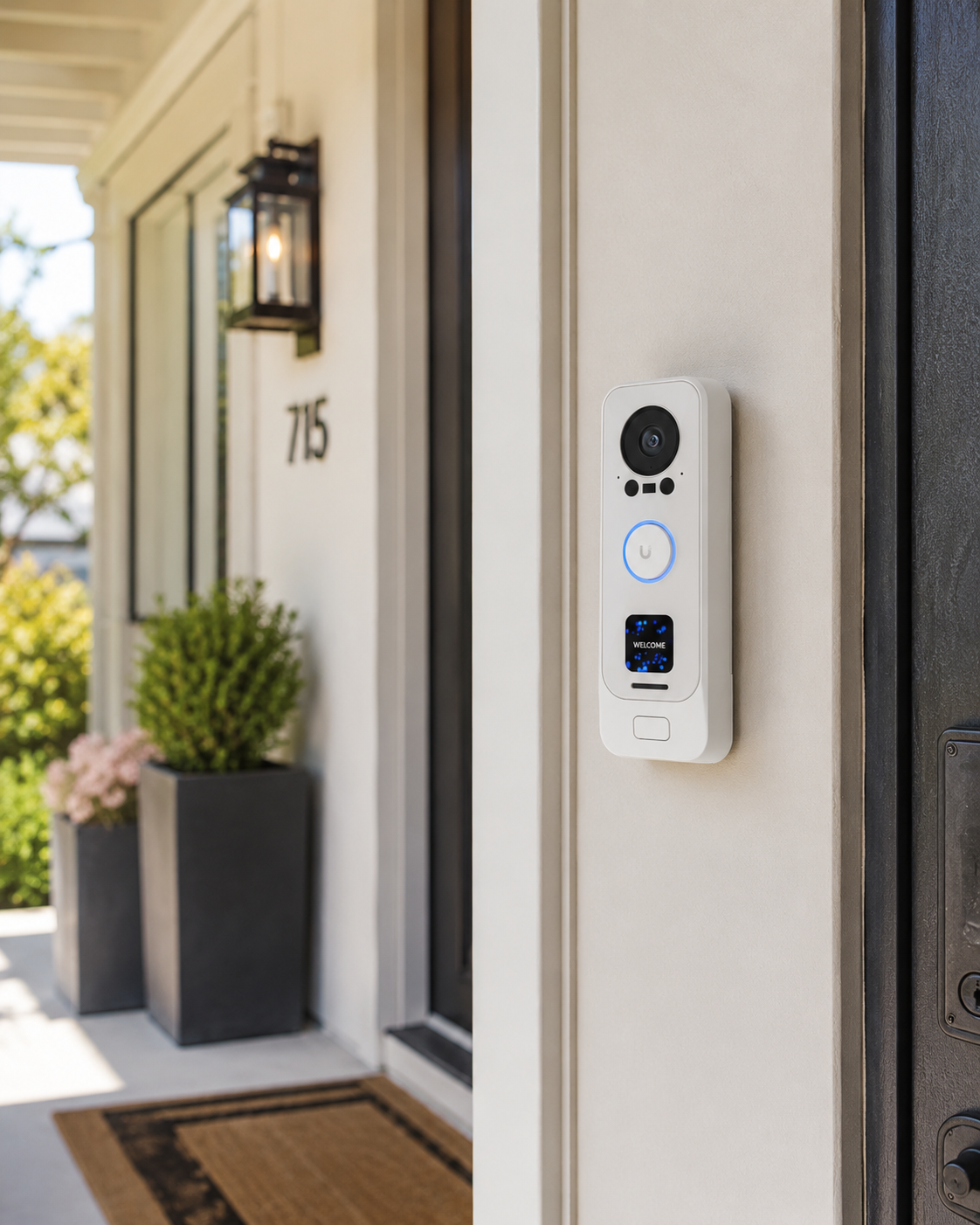 Video doorbell installed at a front entry